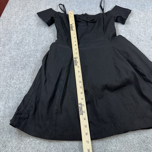 Anthropologie Maeve Off The Shoulder Bow Mini Dress Black S Tulle Pin Up Flare - Picture 5 of 14